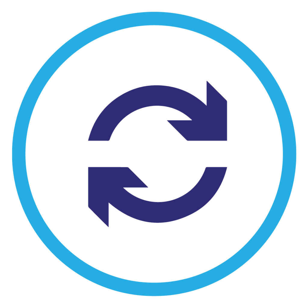 Rolling contract Icon in blue