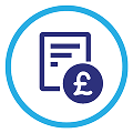 An icon showing a document behind a pound symbol in a circle